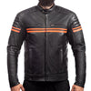 VESTE DE MOTO EN CUIR THÉO ORANGE