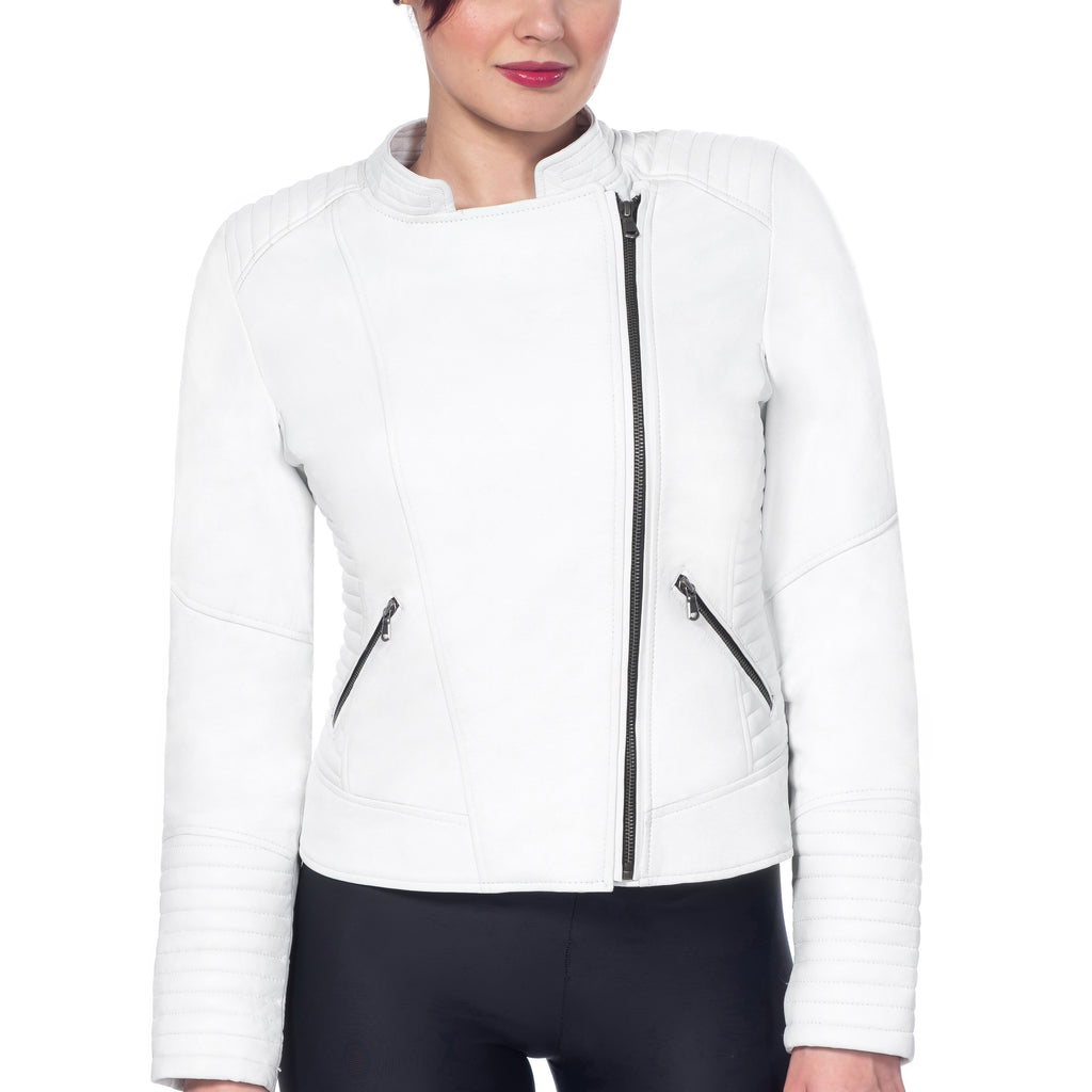 BLOUSON DE MOTO EN CUIR POUR FEMME MORENA ARMORED, En vrai cuir de qualité supérieure. Protections amovibles certifiées CE