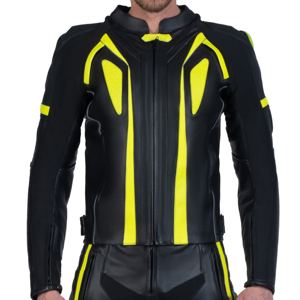 BLOUSON DE MOTO EN CUIR SCORPIO NOIR RÉFLÉCHISSANT