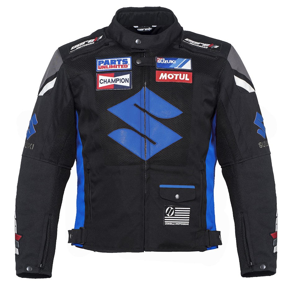 BLOUSON DE MOTO EN TEXTILE SUZUKI BLEU