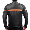 VESTE DE MOTO EN CUIR THÉO ORANGE