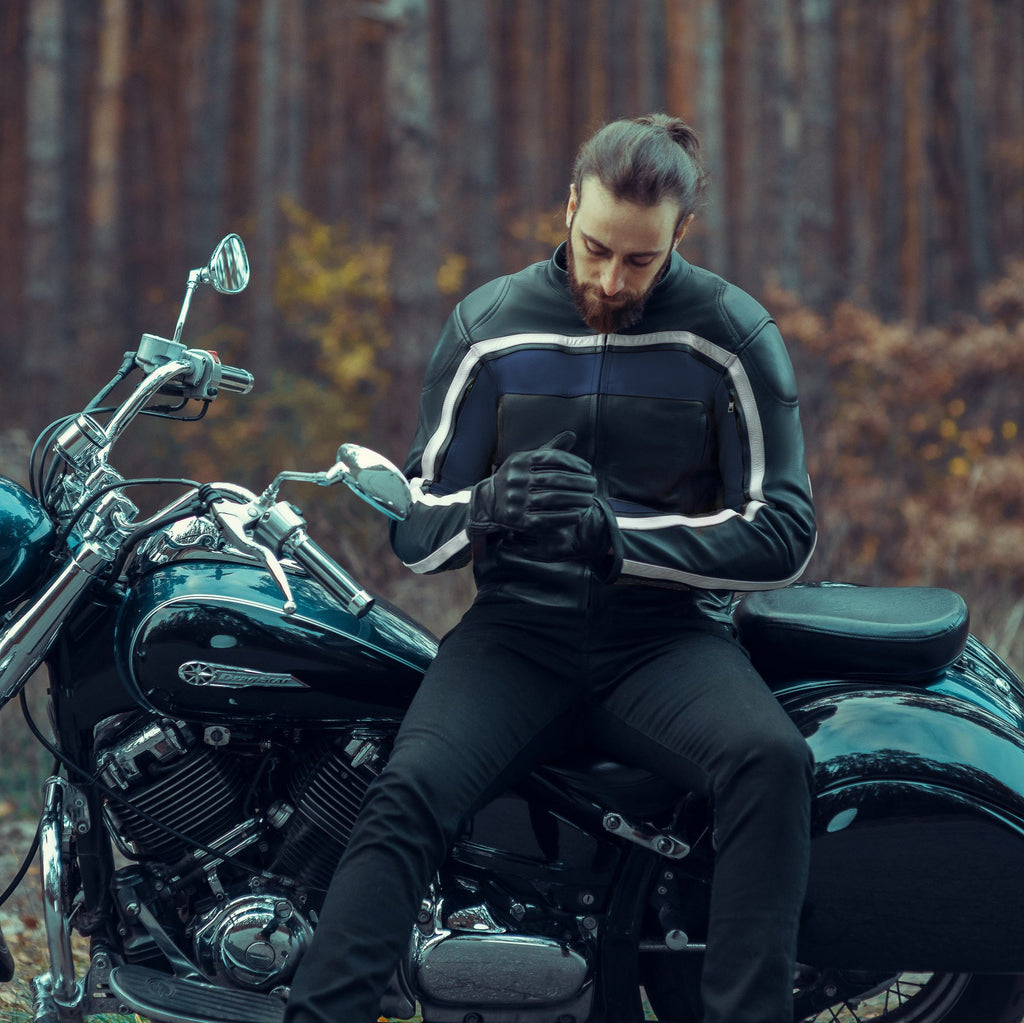 BLOUSON DE MOTO EN CUIR RACING ADRIEN