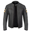 VESTE EN CUIR DE MOTO GRISE SOHO RÉTRO