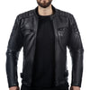 BLOUSON DE MOTO EN CUIR NOIR DRACULA