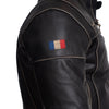 BLOUSON DE MOTO EN CUIR VIVE LA FRANCE RÉTRO