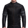 BLOUSON DE MOTO EN CUIR NOIR FORTUNA