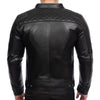BLOUSON DE MOTO EN CUIR NOIR CHAMPS-ÉLYSÉES