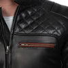 BLOUSON DE CUIR MOTO NOIR HUDSON