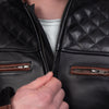 BLOUSON DE CUIR MOTO NOIR HUDSON