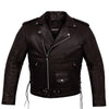BLOUSON DE MOTO EN CUIR CUSTOM ORIGINAL TERMINATOR, Fermetures à glissière YKK, deux poches zippées, fermeture à glissière de 8" pour fixation au pantalon, bretelles ajustables, Protecteurs amovibles certifiés CE
