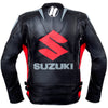 BLOUSON DE RACING DE MOTO EN CUIR SUZUKI, Protecteurs certifiés CE, Fermetures à glissière YKK