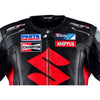 BLOUSON DE RACING DE MOTO EN CUIR SUZUKI, Protecteurs certifiés CE, Fermetures à glissière YKK