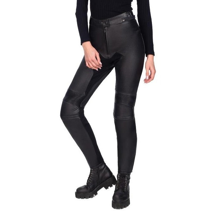 PANTALON DE MOTO EN CUIR CHLOÉ NOIR FEMME