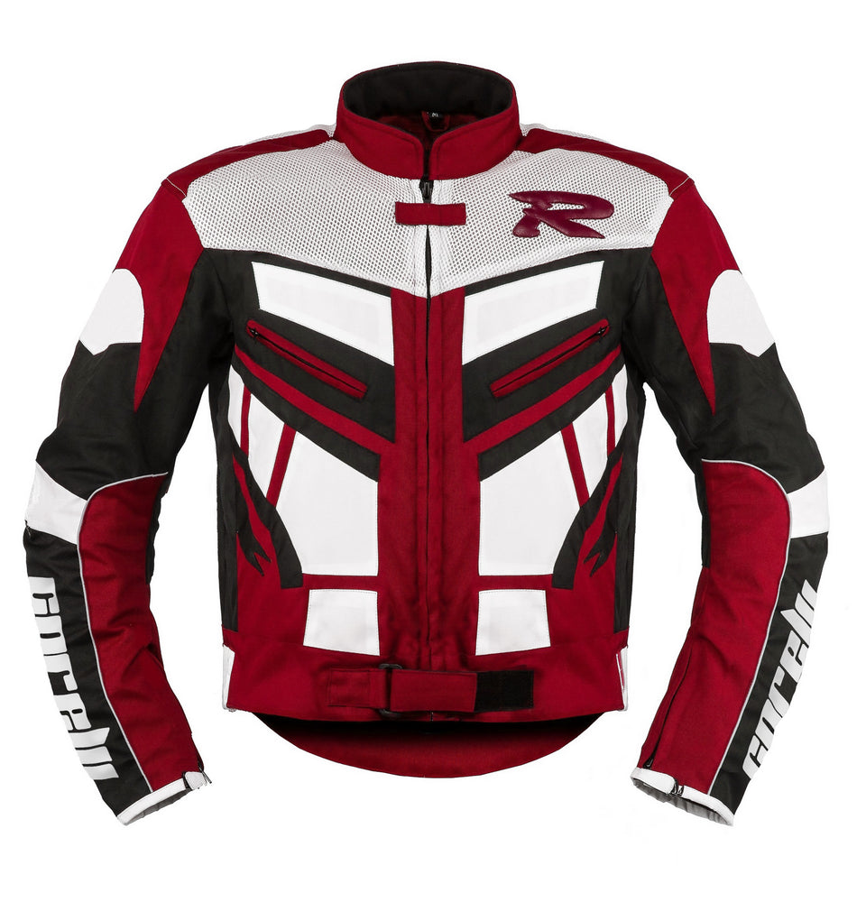 VESTE EN TEXTILE DE COURSE DE MOTO ROUGE OLYMP