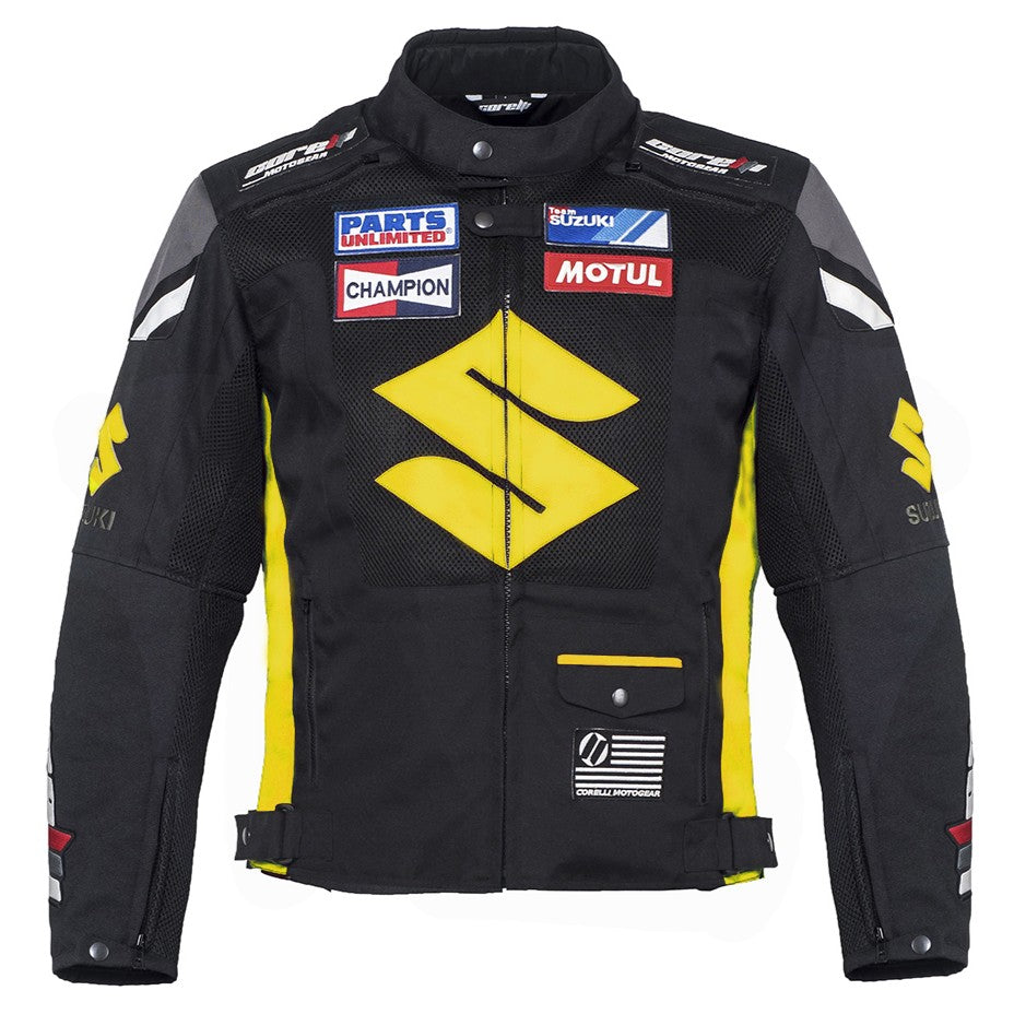BLOUSON DE MOTO EN TEXTILE SUZUKI JAUNE