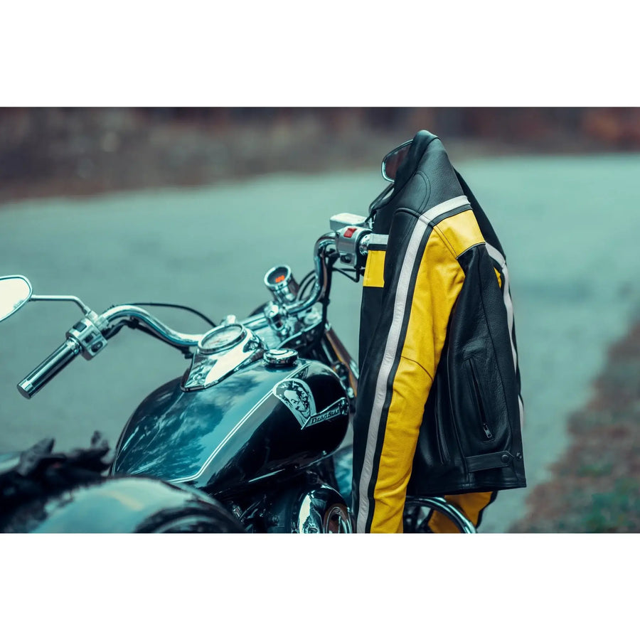 VESTE DE MOTO EN CUIR RACING MAXIME
