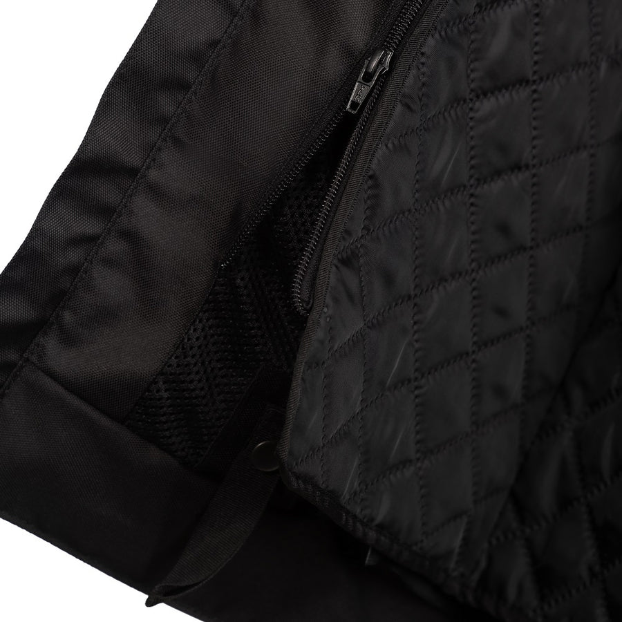 BLOUSON DE MOTO EN CUIR COURSE STORM, Protections certifiées CE sur les coudes, les épaules et le dos, fermetures à glissière YKK, Doublure intérieure amovible en polyester matelassée amovible, une poche intérieure