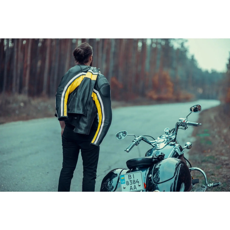 VESTE DE MOTO EN CUIR RACING MAXIME