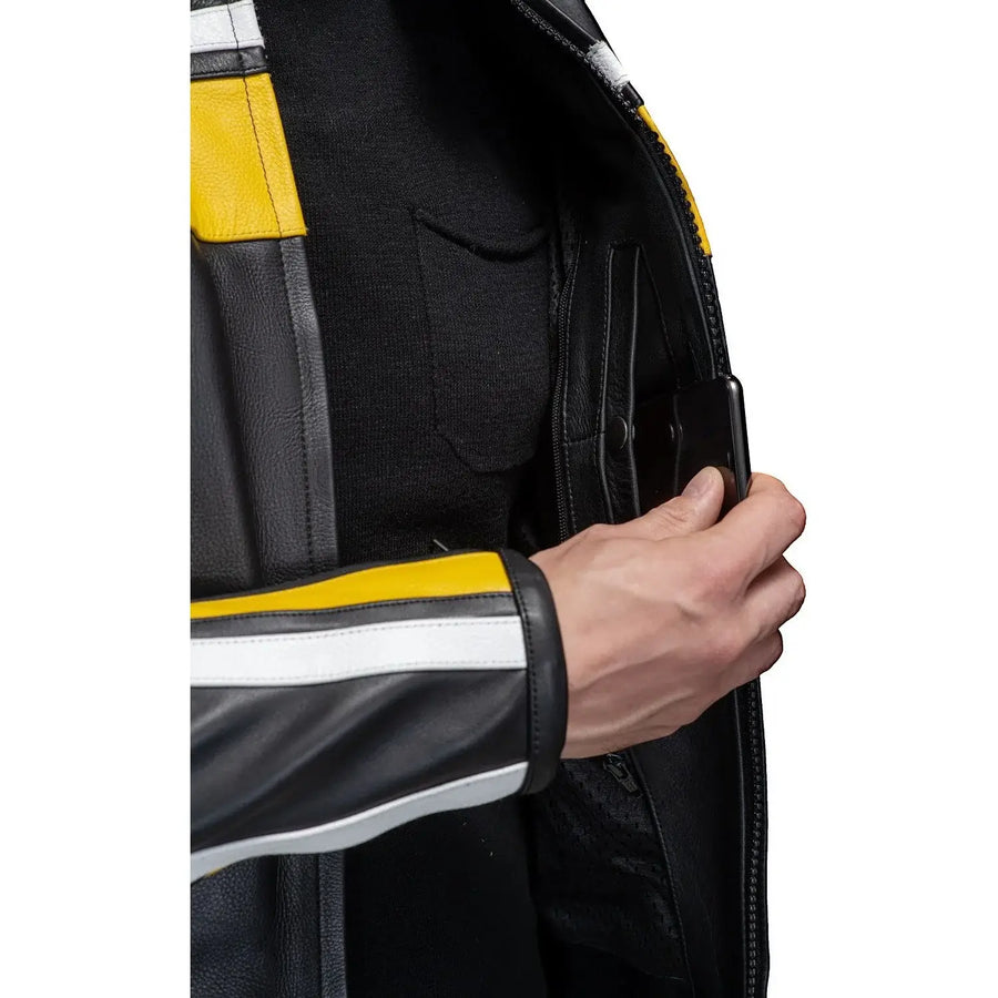 VESTE DE MOTO EN CUIR RACING MAXIME
