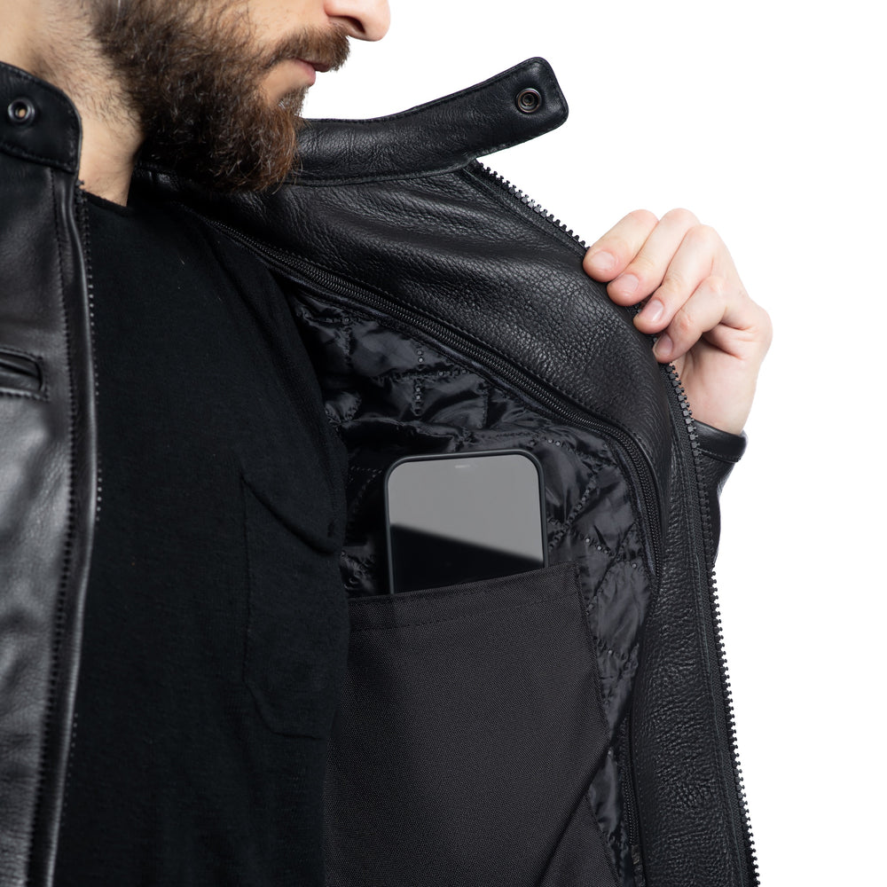 
                  
                    Charger l&amp;#39;image dans la galerie, BLOUSON DE MOTO EN CUIR NOIR DRACULA
                  
                