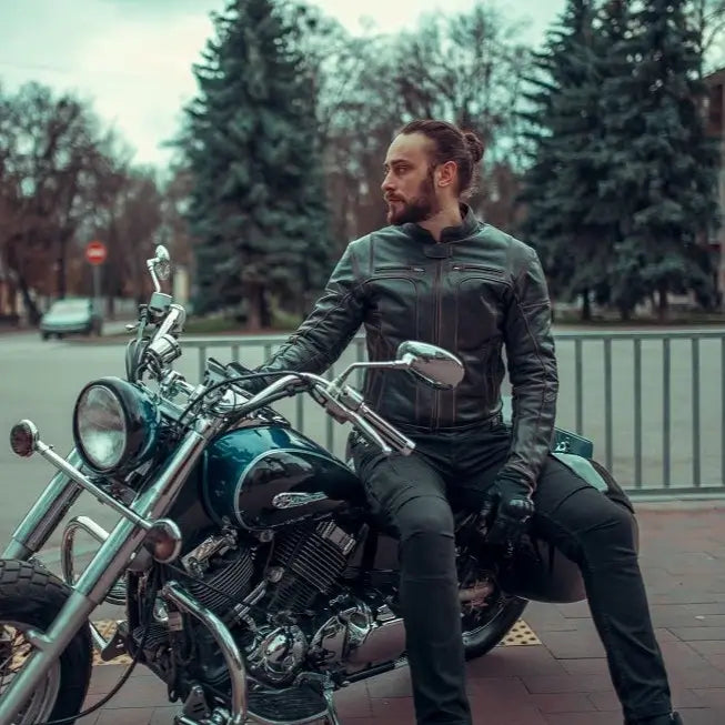 VESTE DE MOTO EN CUIR ALEXANDRE RÉTRO