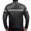 METROPOLIS VESTE DE MOTO EN CUIR GRIS, Protections CE amovibles sur les épaules, les coudes et le dos