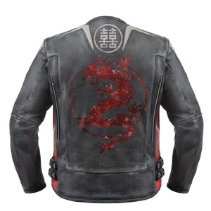 
                  
                    Charger l&amp;#39;image dans la galerie, BLOUSON DE MOTO EN CUIR DRAGON VINTAGE
                  
                