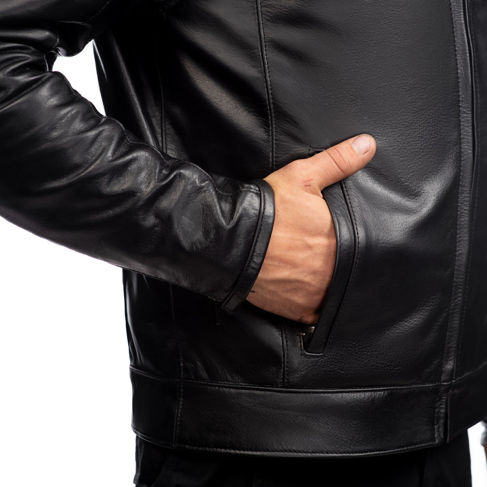 
                  
                    Charger l&amp;#39;image dans la galerie, VESTE DE MOTO EN CUIR THÉO ORANGE
                  
                
