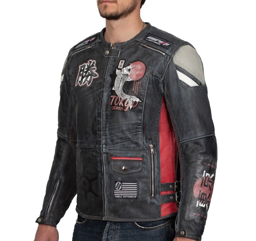 BLOUSON DE MOTO EN CUIR TOKYO VINTAGE