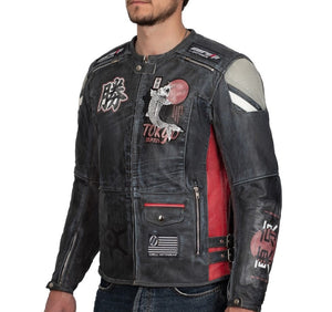 
                  
                    Charger l&amp;#39;image dans la galerie, BLOUSON DE MOTO EN CUIR TOKYO VINTAGE
                  
                