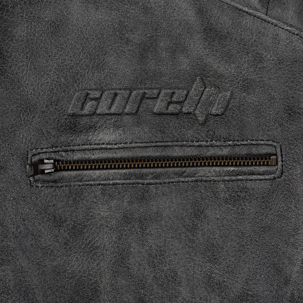 
                  
                    Charger l&amp;#39;image dans la galerie, VESTE EN CUIR DE MOTO GRISE SOHO RÉTRO
                  
                