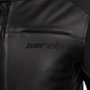 BLOUSON DE MOTO EN CUIR COURSE STORM, Protections certifiées CE sur les coudes, les épaules et le dos, fermetures à glissière YKK, Doublure intérieure amovible en polyester matelassée amovible, une poche intérieure