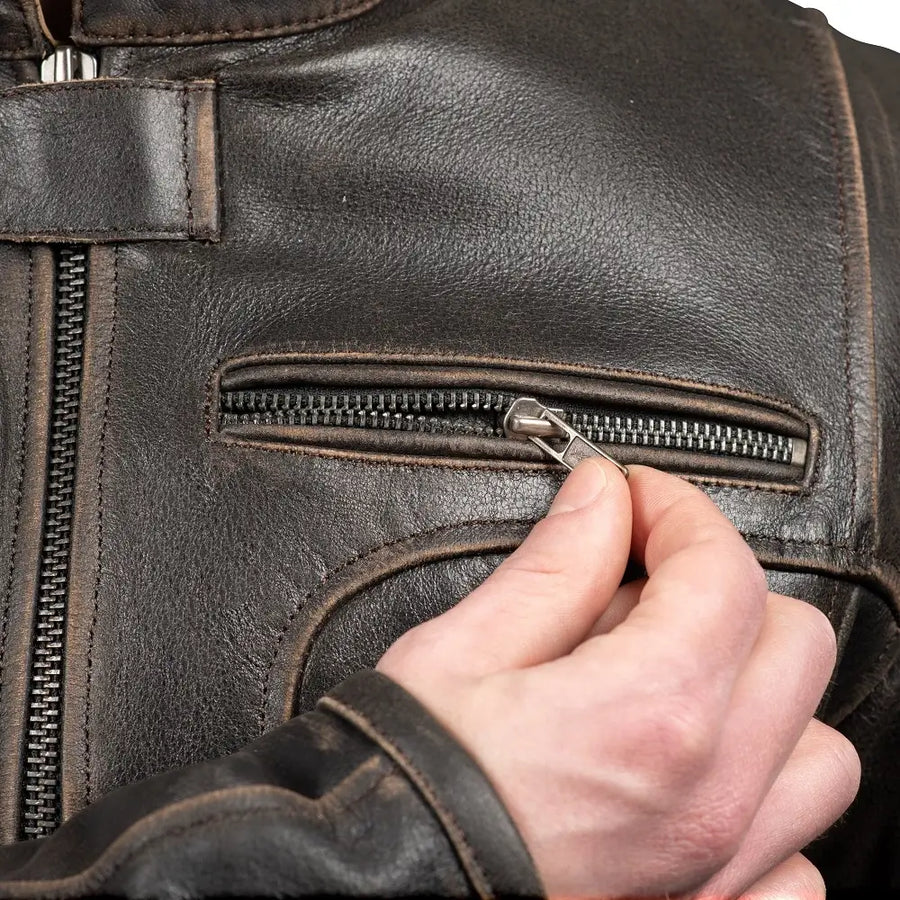 VESTE DE MOTO EN CUIR ALEXANDRE RÉTRO