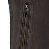 VESTE EN CUIR DE MOTO MARRON SOHO RÉTRO