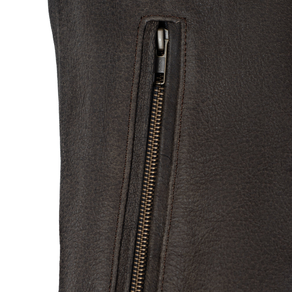 
                  
                    Charger l&amp;#39;image dans la galerie, VESTE EN CUIR DE MOTO MARRON SOHO RÉTRO
                  
                