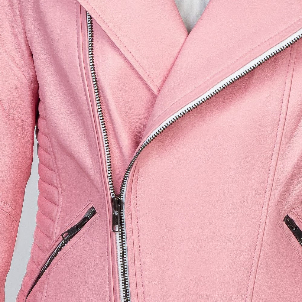
                  
                    Charger l&amp;#39;image dans la galerie, BLOUSON DE MOTO EN CUIR POUR FEMME ROSA
                  
                