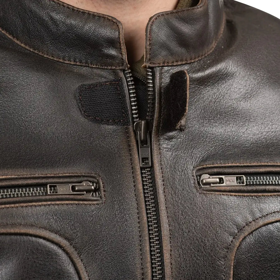 VESTE DE MOTO EN CUIR ALEXANDRE RÉTRO