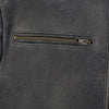 VESTE EN CUIR DE MOTO GRISE SOHO RÉTRO