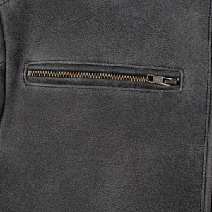 
                  
                    Charger l&amp;#39;image dans la galerie, VESTE EN CUIR DE MOTO GRISE SOHO RÉTRO
                  
                