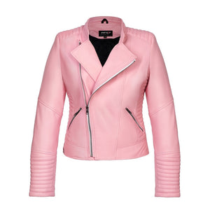 
                  
                    Charger l&amp;#39;image dans la galerie, BLOUSON DE MOTO EN CUIR POUR FEMME ROSA
                  
                