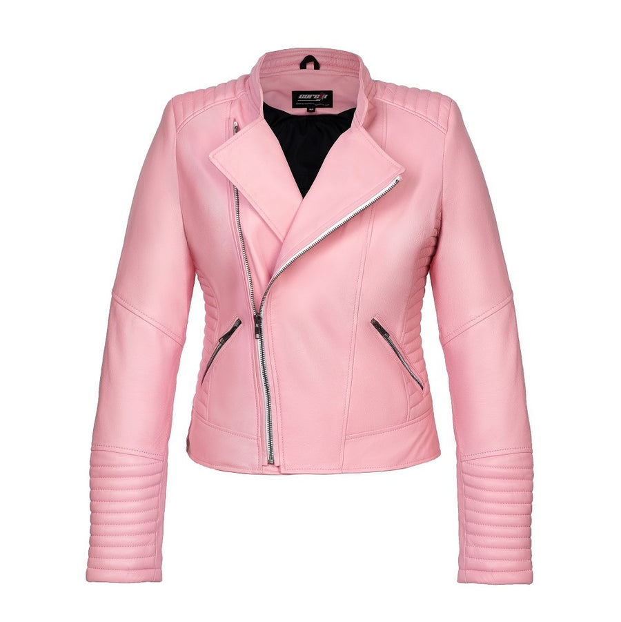 BLOUSON DE MOTO EN CUIR POUR FEMME ROSA