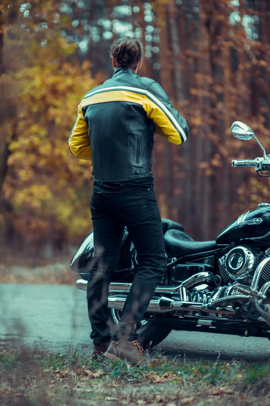 VESTE DE MOTO EN CUIR RACING MAXIME