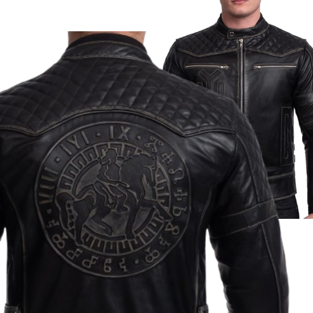 BLOUSON DE MOTO EN CUIR NOIR MADARA