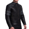 BLOUSON DE MOTO EN CUIR NOIR FORTUNA