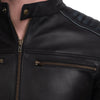 BLOUSON DE MOTO EN CUIR NOIR FORTUNA