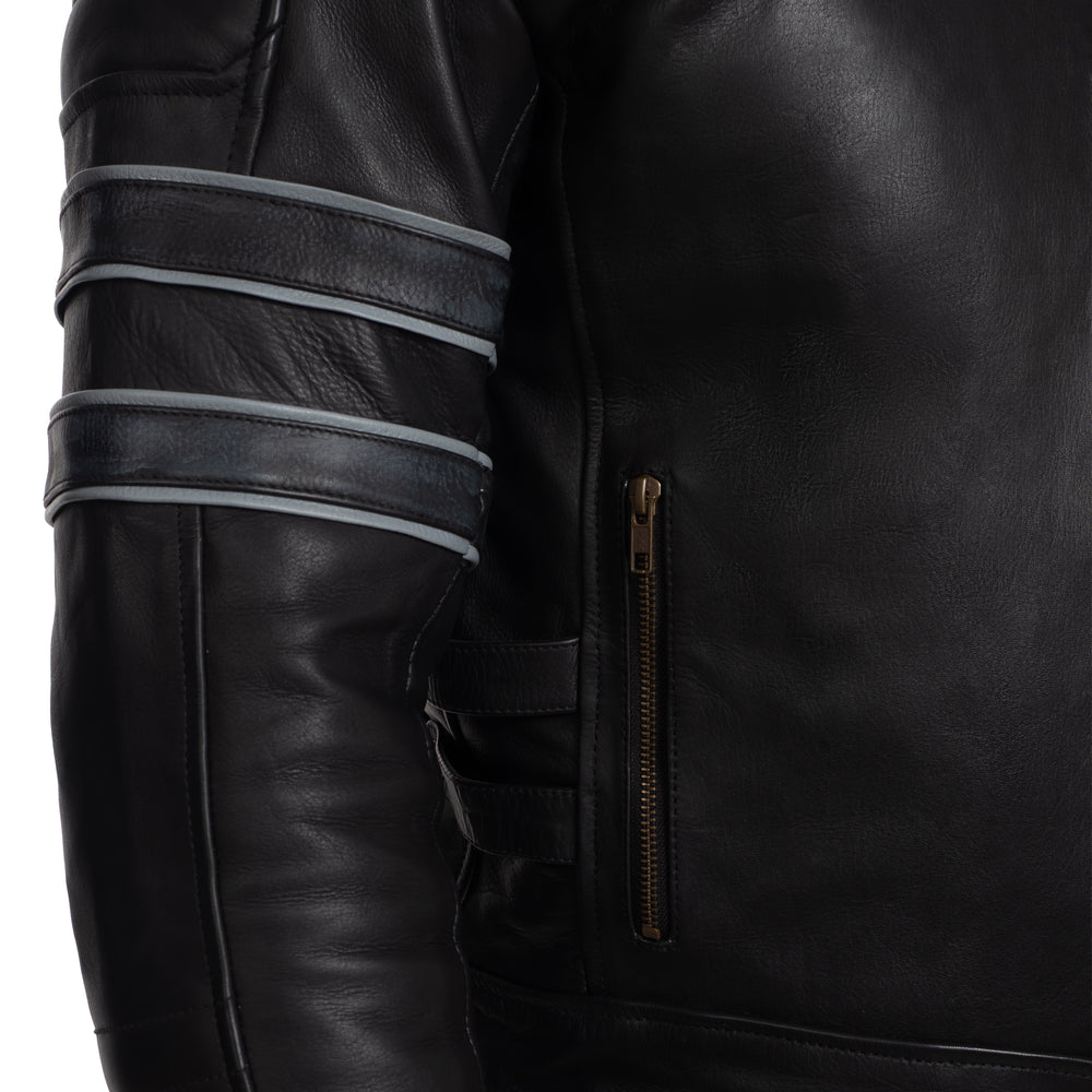 
                  
                    Charger l&amp;#39;image dans la galerie, BLOUSON DE MOTO EN CUIR NOIR FORTUNA
                  
                