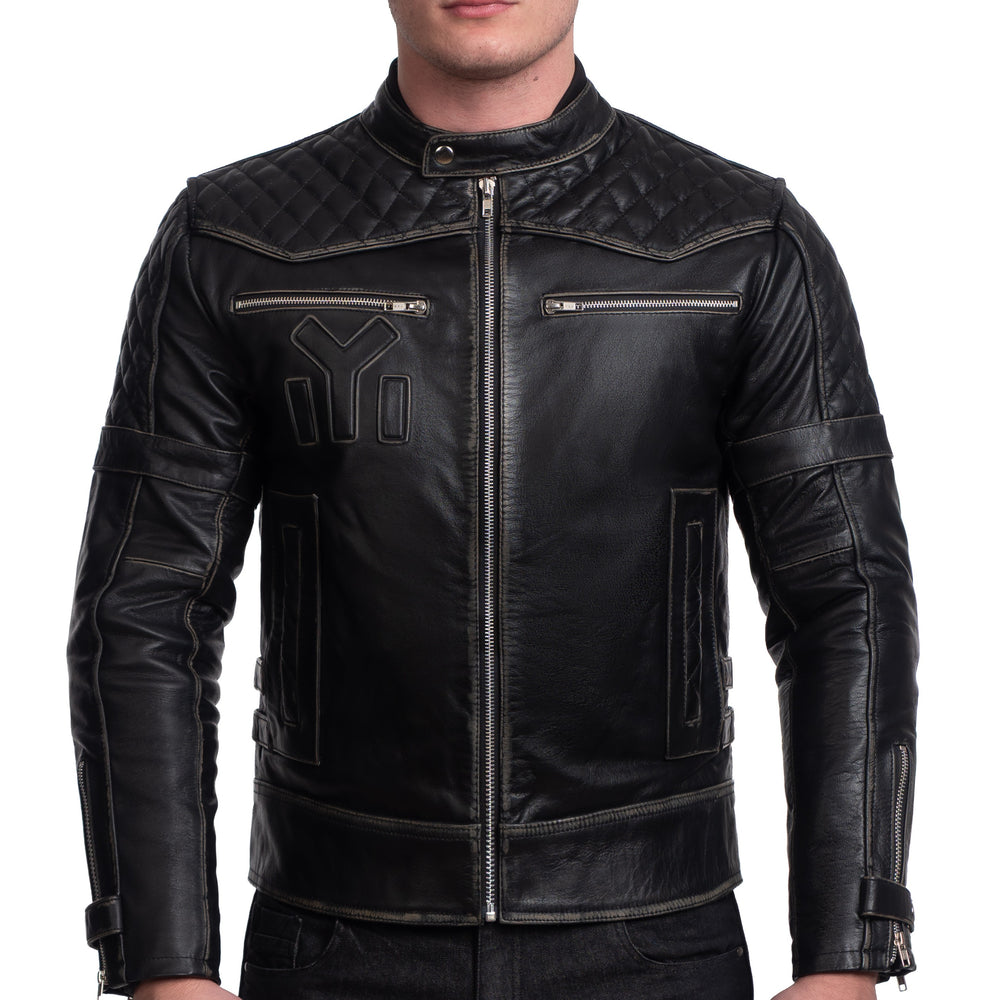 
                  
                    Charger l&amp;#39;image dans la galerie, BLOUSON DE MOTO EN CUIR NOIR MADARA
                  
                