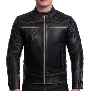 
                  
                    Charger l&amp;#39;image dans la galerie, BLOUSON DE MOTO EN CUIR NOIR MADARA
                  
                