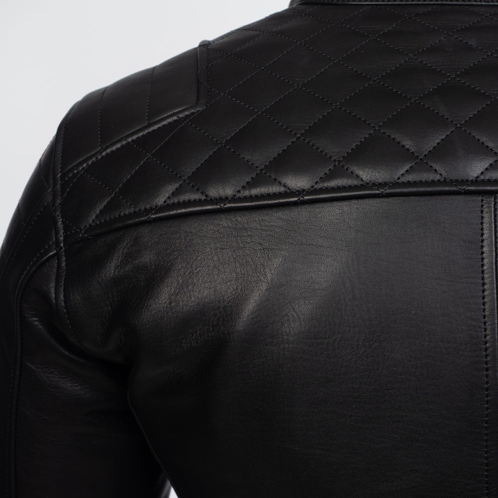 
                  
                    Charger l&amp;#39;image dans la galerie, BLOUSON DE CUIR MOTO NOIR HUDSON
                  
                