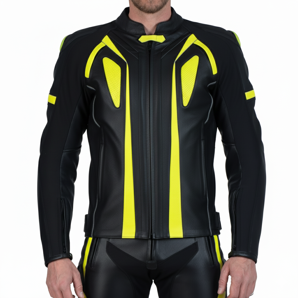 BLOUSON DE MOTO EN CUIR SCORPIO NOIR RÉFLÉCHISSANT